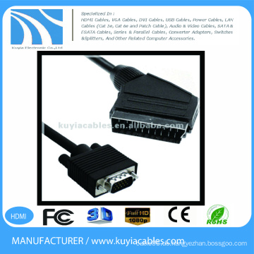 1.2 Meter Scart Stecker auf VGA Stecker Kabel M / M